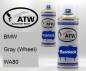 Preview: BMW, Gray (Wheel), WA80: 400ml Sprühdose + 400ml Klarlack - Set, von ATW Autoteile West.